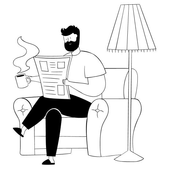 Guy reading newsletter